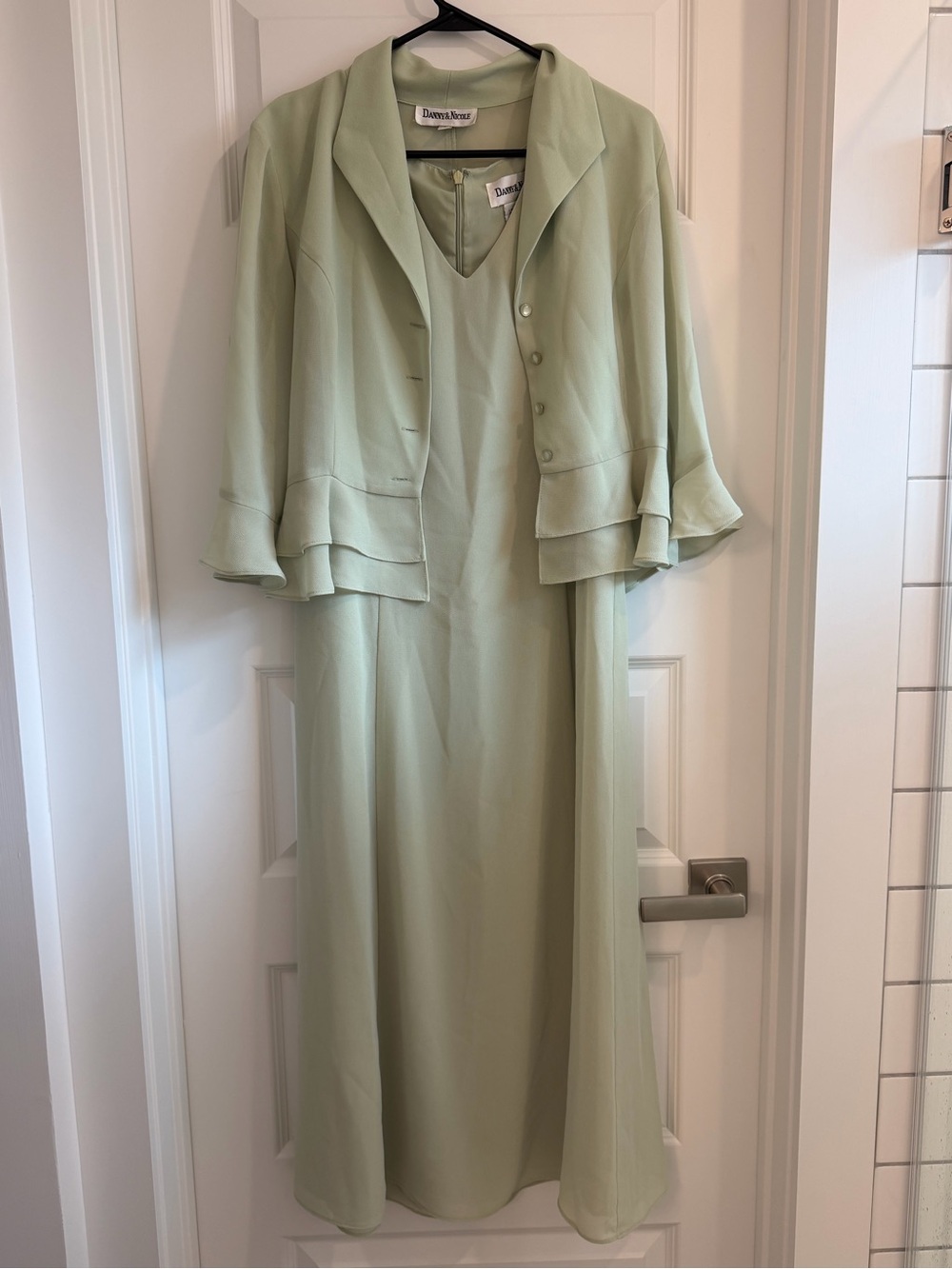 Vintage Danny & Nicole Light Mint Green Two-Piece Dress Set